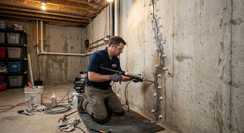 Basement Crack Repair in Holly Springs, NC