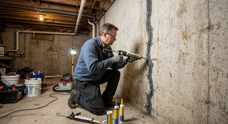 Basement Crack Repair in Holly Springs, NC