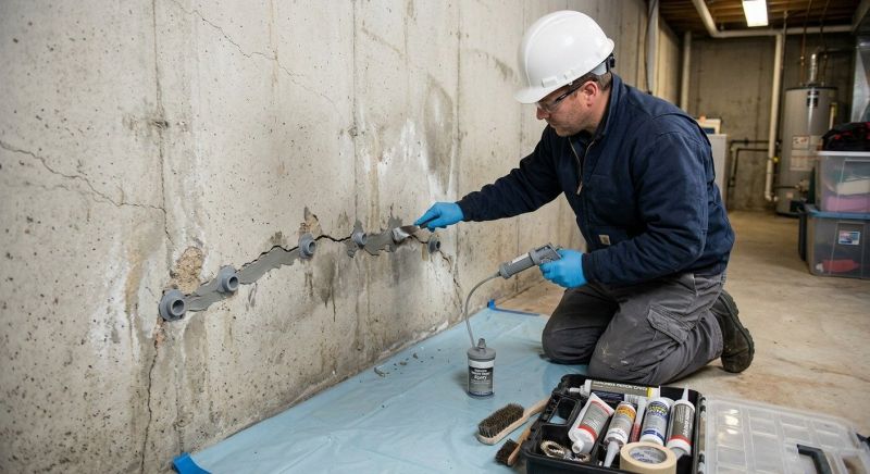Basement Crack Repair in Holly Springs, NC