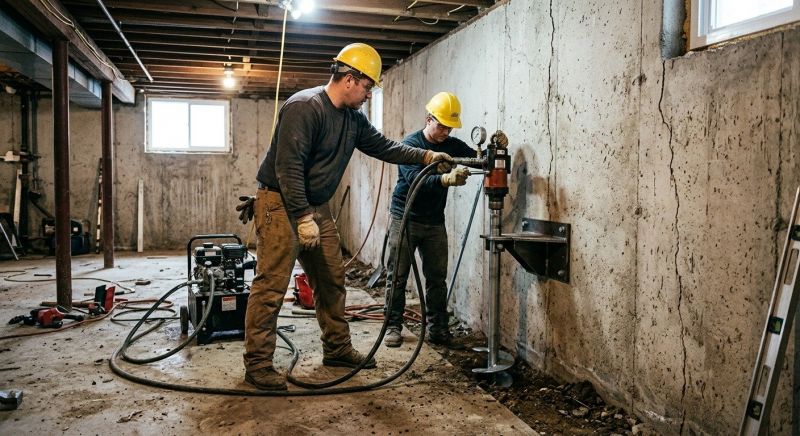 Basement Stabilization in Holly Springs, NC