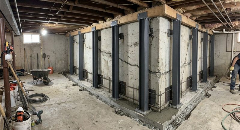 Basement Stabilization in Holly Springs, NC