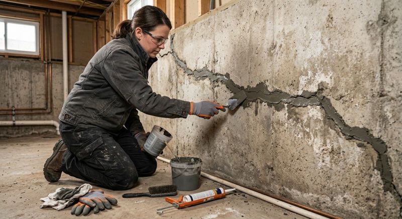 Cracked Basement Floor Repair in Holly Springs, NC