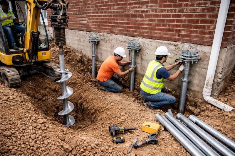 Helical Piers Installation in Holly Springs, NC
