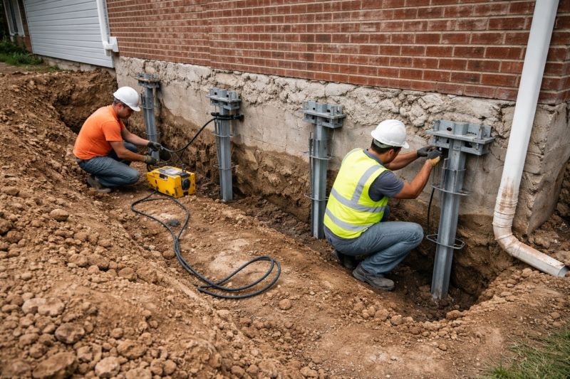 Helical Piers Installation in Holly Springs, NC