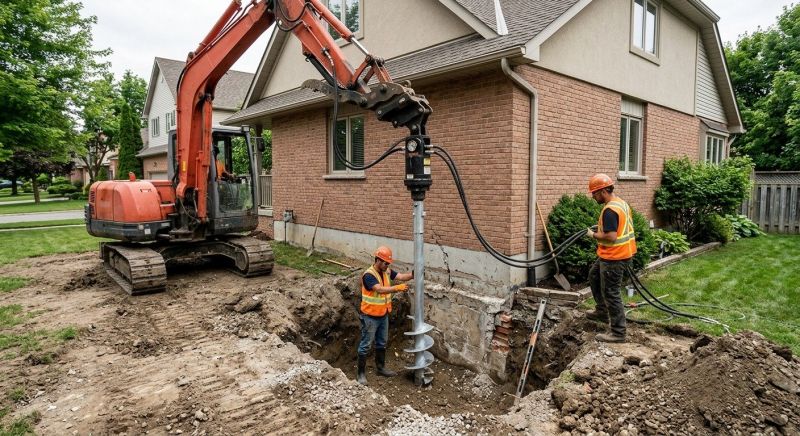 Helical Pile Installation in Holly Springs, NC