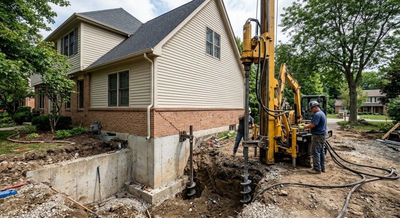 Helical Pile Installation in Holly Springs, NC