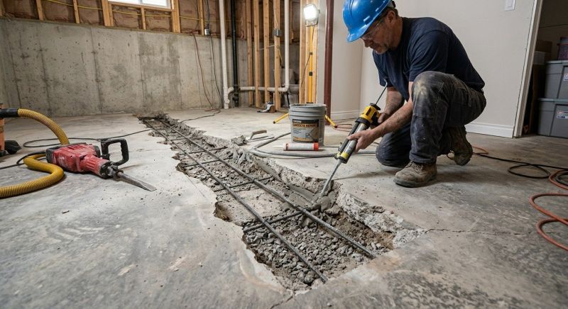Slab Foundation Repair in Holly Springs, NC