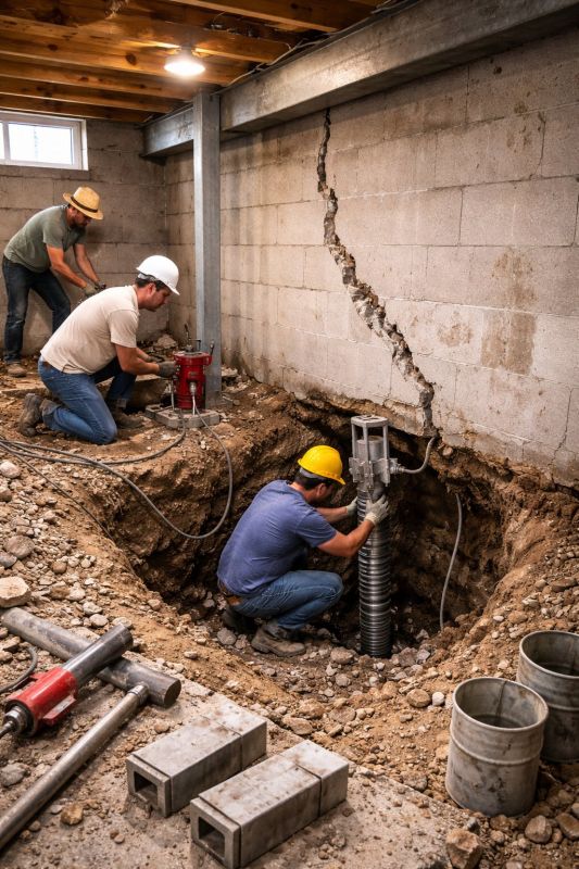 Structural Underpinning in Holly Springs, NC